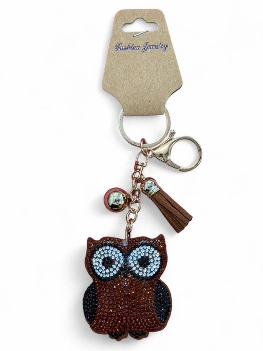 Rhinestone Owl Keychain / Bag Charm
